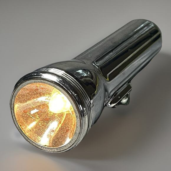 Ray O Vac Other - Vintage Ray-O-Vac Torpedo Bullet Flashlight Chrome Metal 8" Industrial Works